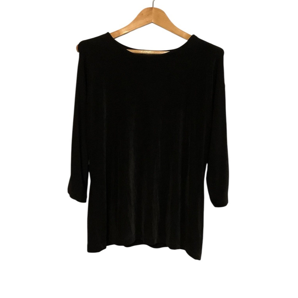 Chico's travelers‎ collection Classic Black Long Sleeve Top size 16